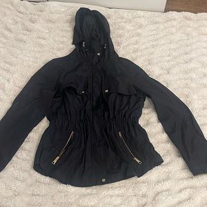 Zara Navy Blue Anorak Raincoat, Size Small